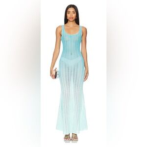 Lovers & Friends Katrina Mesh Maxi Blue Ombre Medium